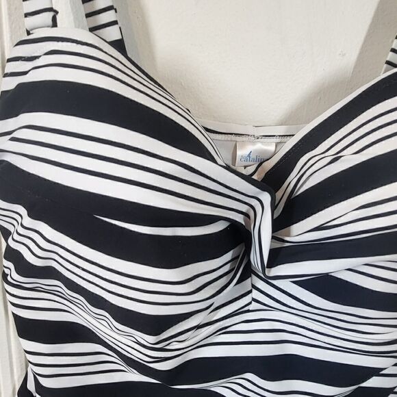 Plus Size Catalina Black & White One Piece Swimsuit - Picture 7 of 11